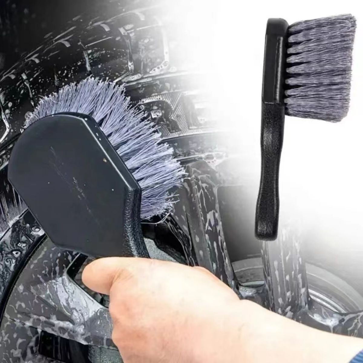 Detailing Brush Set - Auto-Felgenreinigungsbürste, Detailbürste mit Kurzem Griff, Reifen-