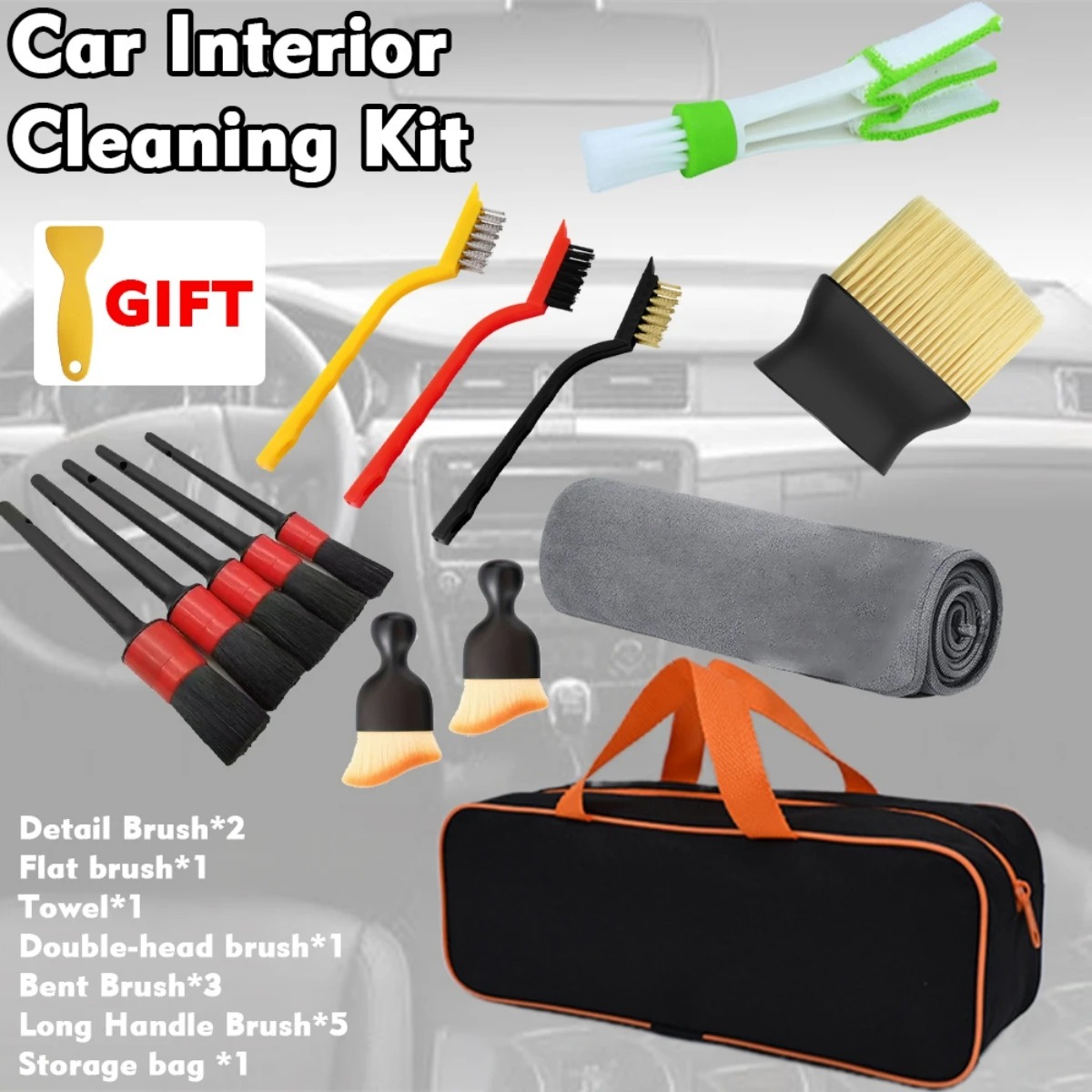 Dirt Brush Interior - 1-15-teiliges Auto-Reinigungs- und Detailing-Bürstenset, Power-Schrubber für