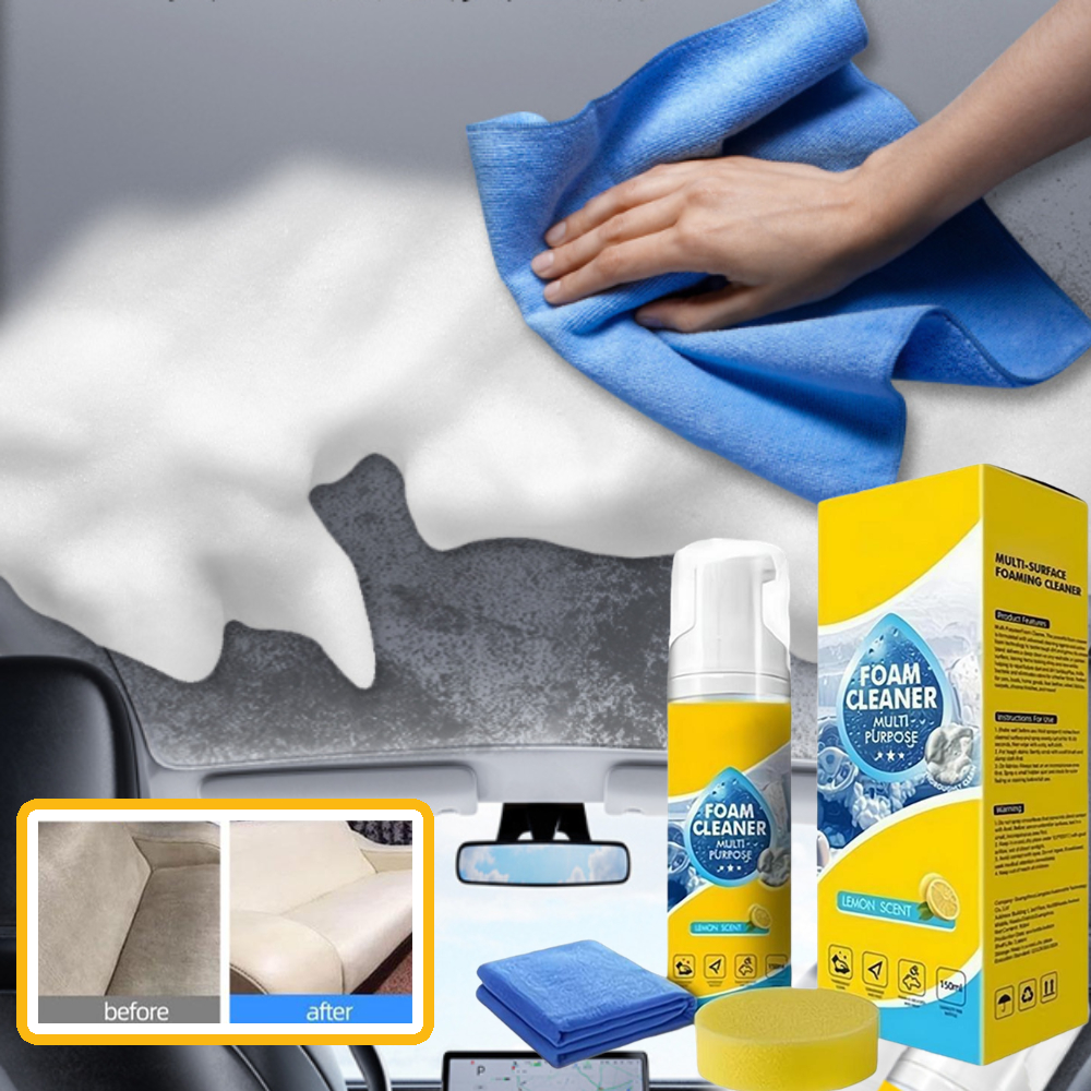 Leather Cleaner Interior - 150ML Multi-Enzym Autoinnenraum-Schaumreiniger Spray Dekontaminationsmittel für