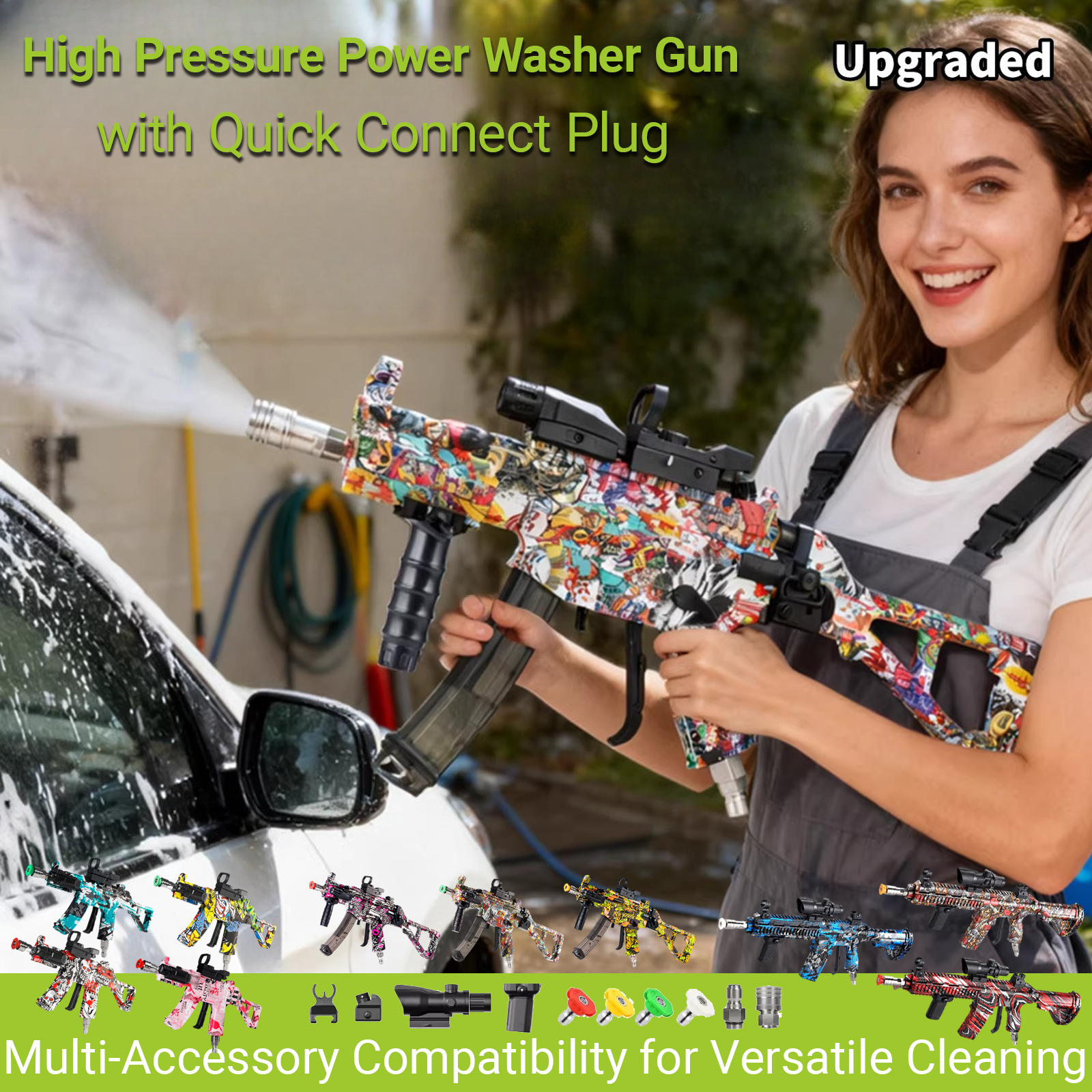 Pressure Washer Foam Gun - Hochdruck-Reinigungspistole für Autowäsche mit Schnellanschluss für