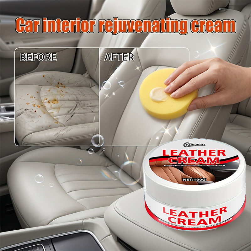 Leather Cleaner Interior - Multifunktionale Autoinnenreinigungspaste Schnelle Flecken-, Fett- und