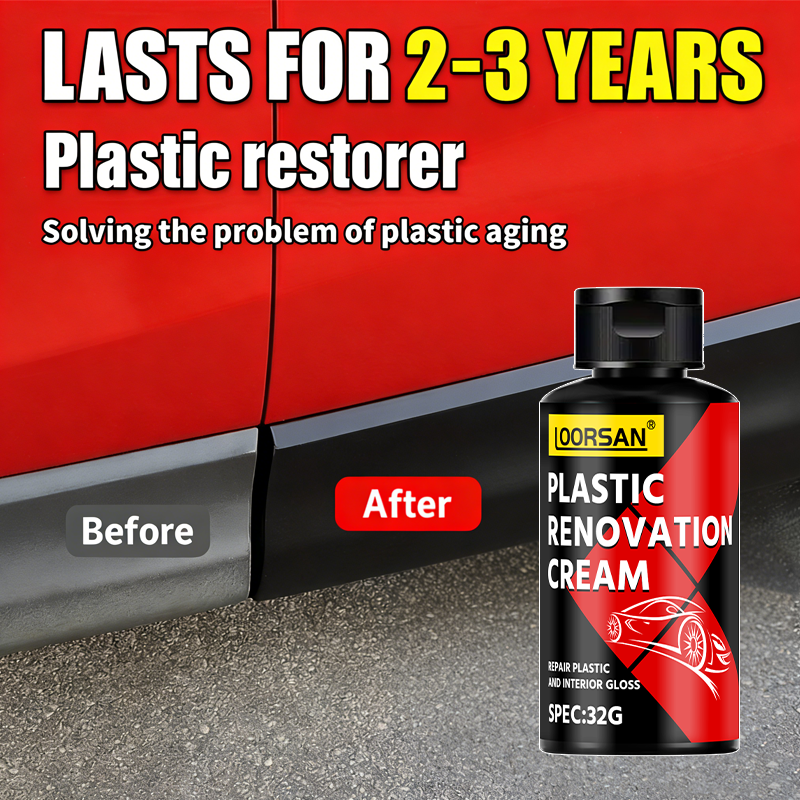 Trim Restorer Plastic - LOORSAN Kunststoff-Renovierungscreme 32G Langanhaltender Schwarzer Glanz-Restaurator