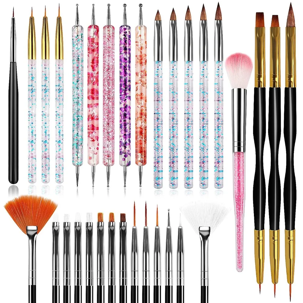 Detailing Brush Set - 32-teiliges Nagelkunst-Pinselset, Acrylpinsel, Liner- und Dotting-Werkzeuge