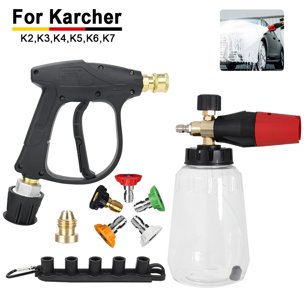 Car Shampoo Ph - Karcher-kompatibles Schneeschaumlanzen-Set – Hochdruck-Wasserpistole + Schnellanschluss
