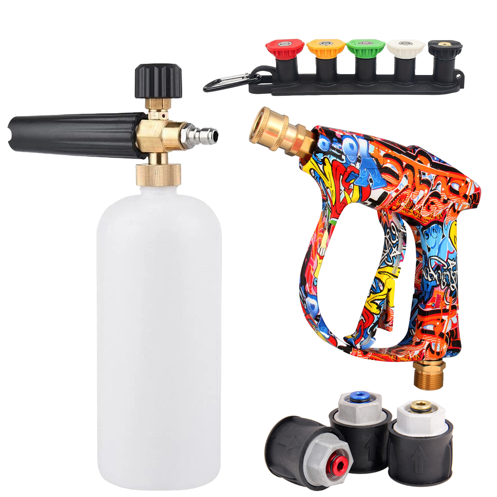 Foam Cannon Car Wash - 4350 PSI Hochdruck-Wasserpistole mit Graffiti-Design, 1