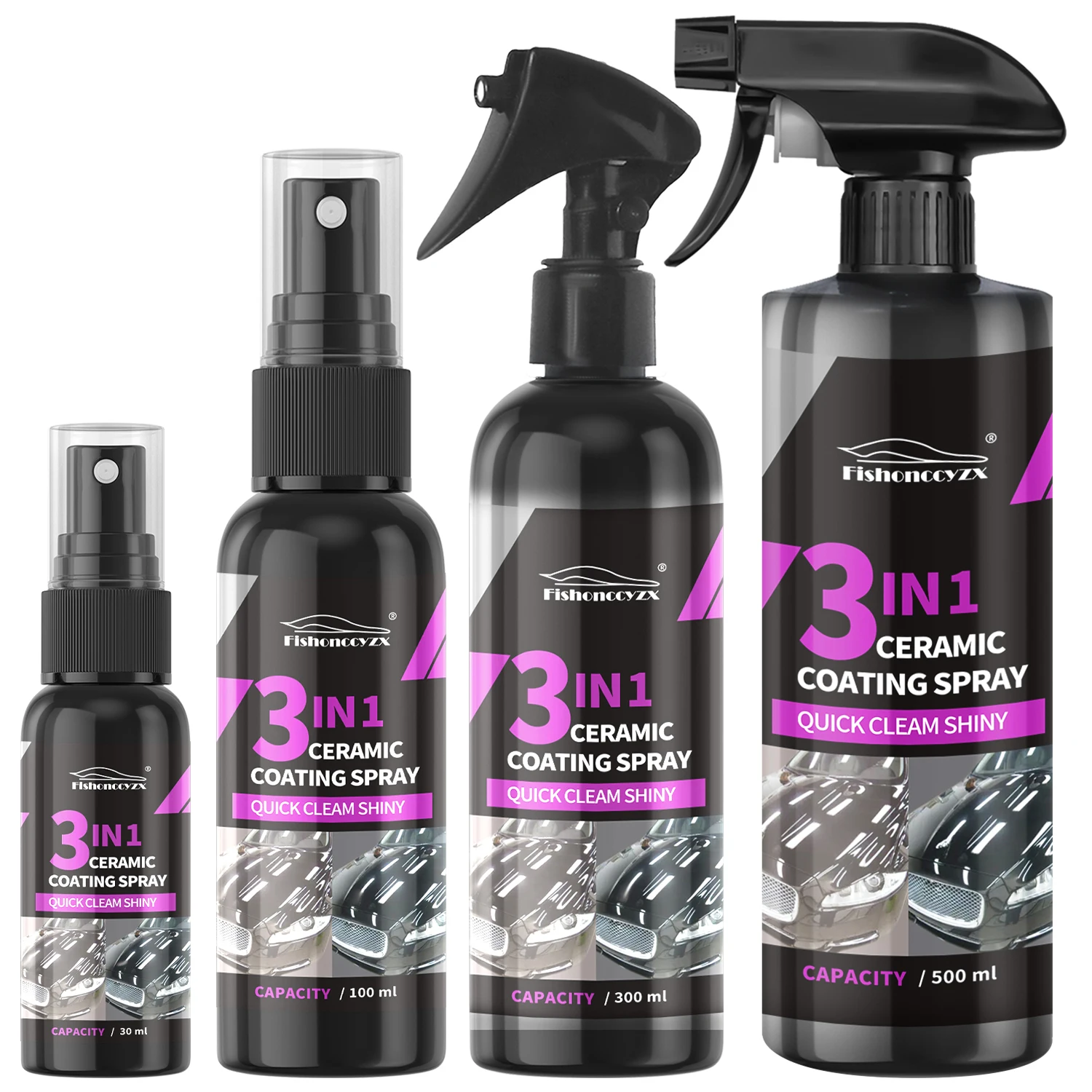 Car Wax Ceramic Coating - 3-in-1 Auto Keramik-Flüssigbeschichtung Spray Nano-Kristall Hydrophobe