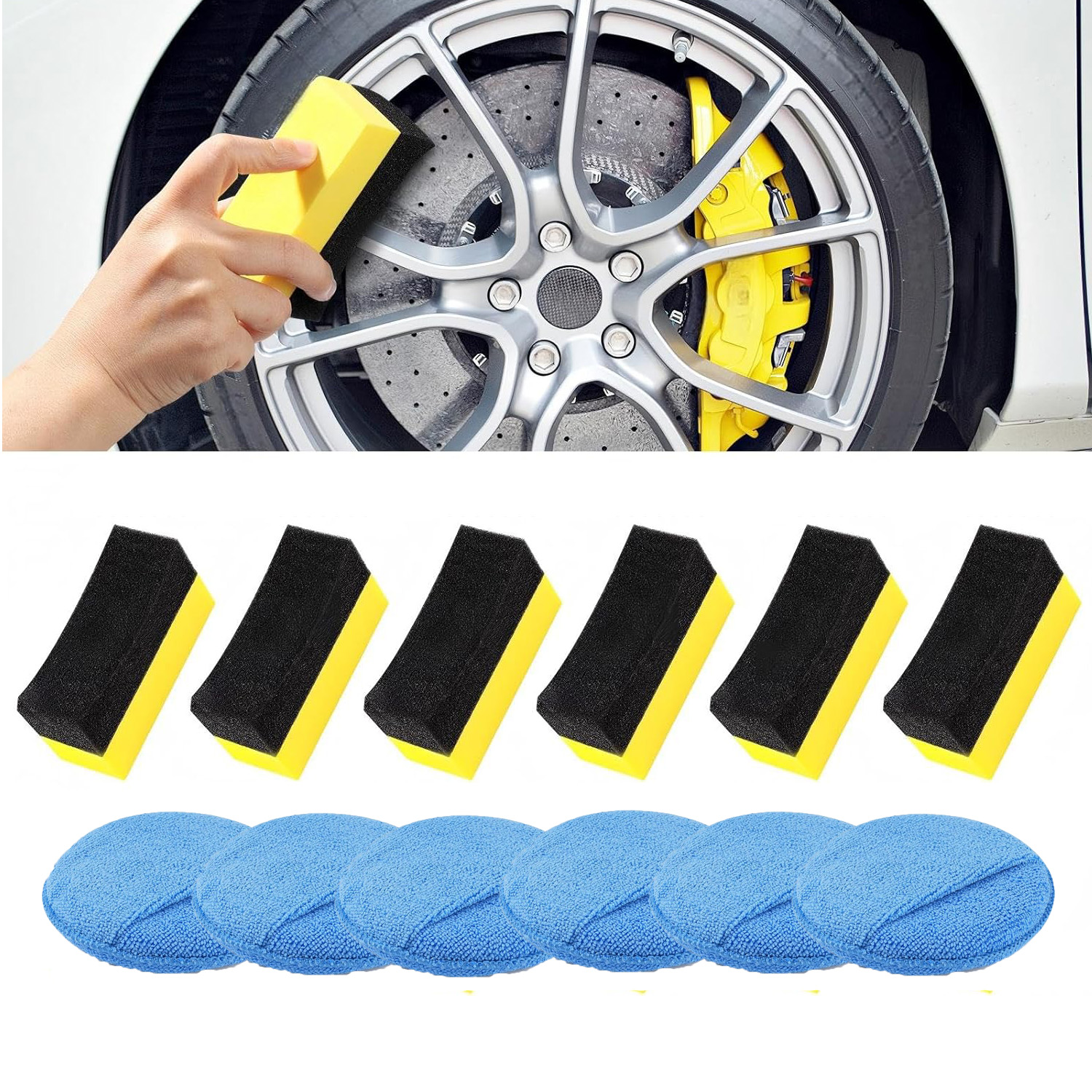 Wax Applicator Pad - Auto-Reinigungsschwamm, Wachs-Applikator-Pads, Auto-Wachs-Applikator, Polier-Schaumstoffpads, Wachs-Polier-Reifenbürsten-Werkzeuge