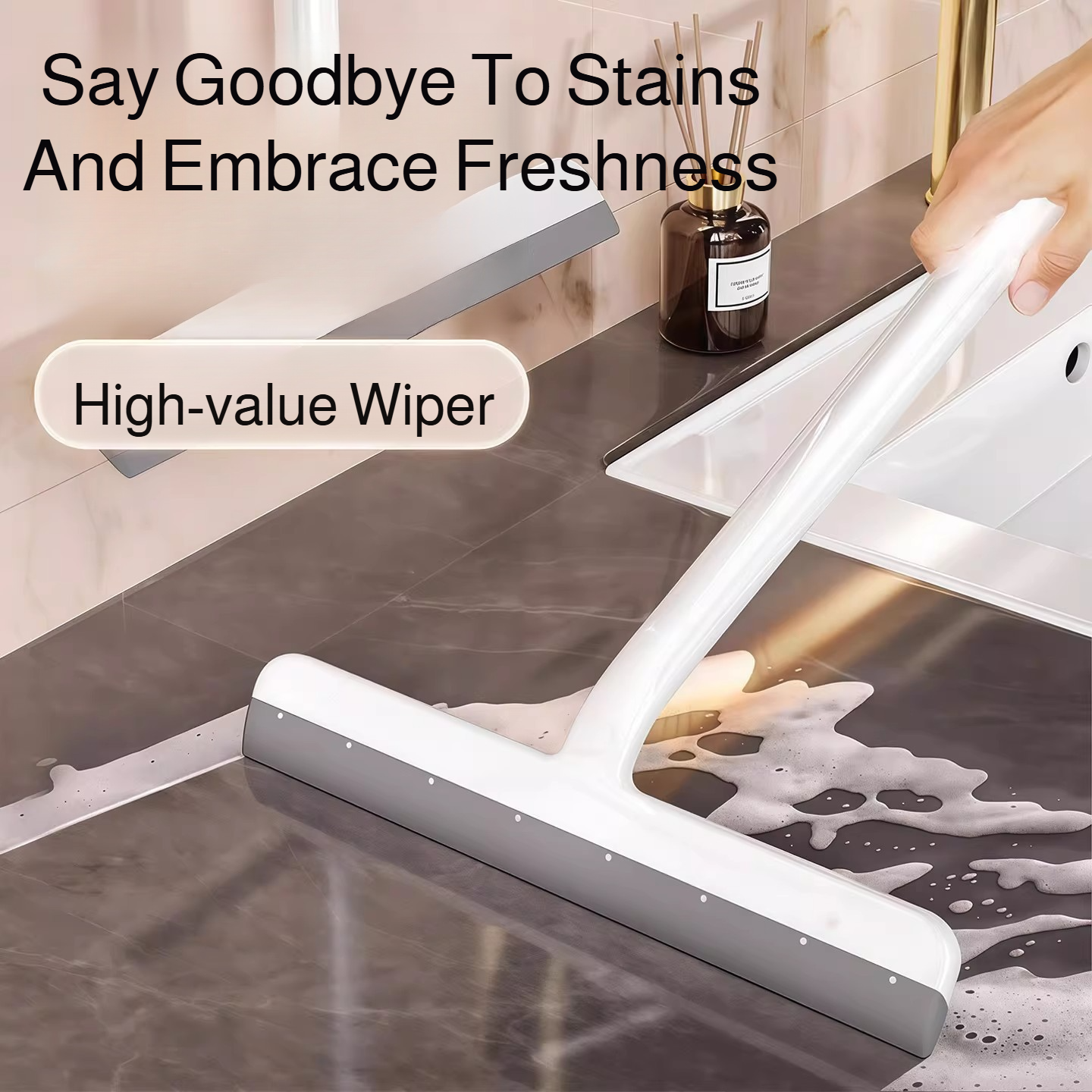 Glass Cleaner Streak - Silikon-Abzieher mit Kunststoffgriff Doppelklinge Streifenfreier Glas-
