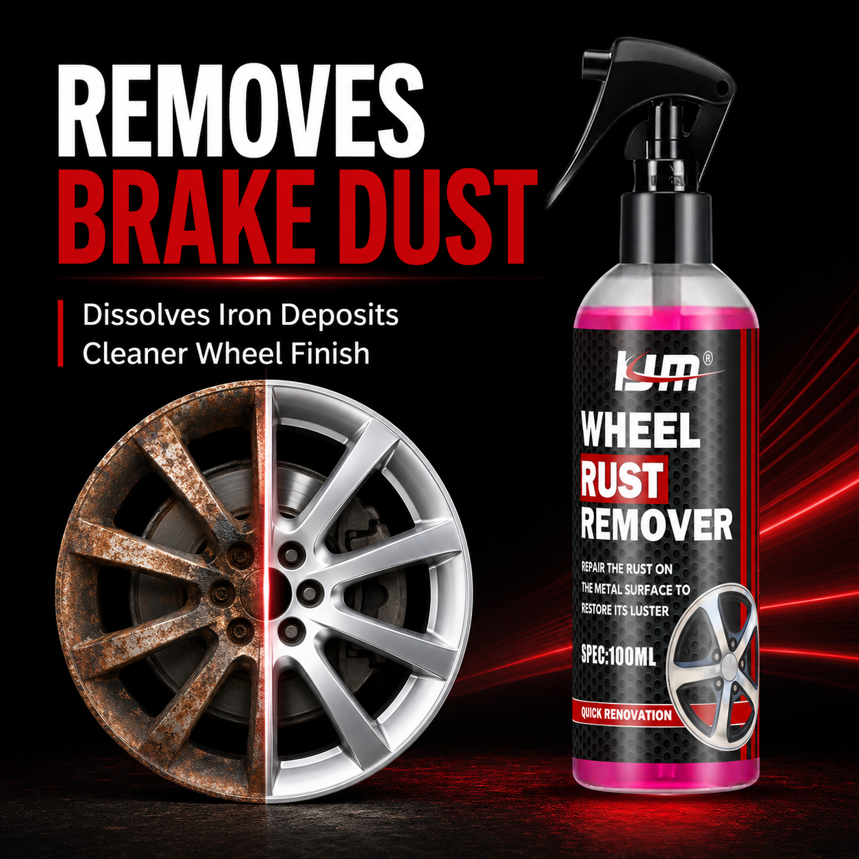 Wheel Cleaner Alloy - KJM Felgenreiniger für Autofelgen, entfernt Bremsstaub,