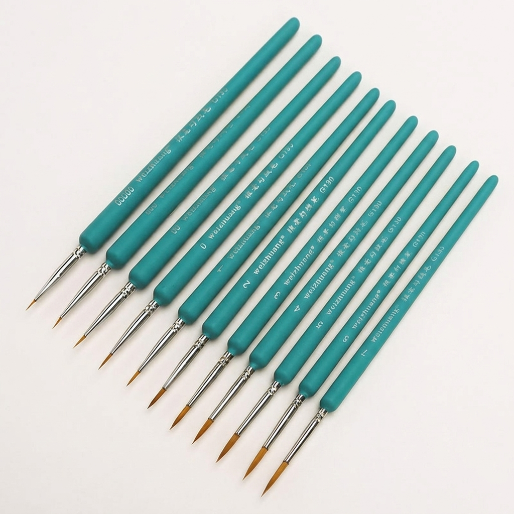 Detailing Brush Set - 11-teiliges Miniatur-Pinselset, professionelles Nylon-Hook-Line-Pen-Set, Detail-Liner-Zeichenwerkzeug für