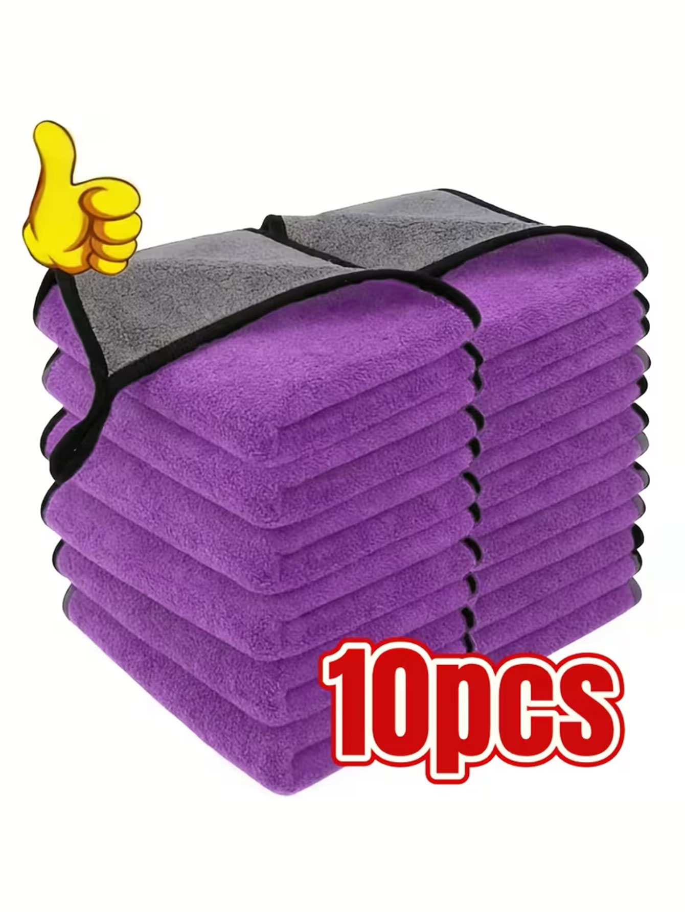 Microfiber Towel Detailing - 10er-Pack Doppelseitige Korallenvelours Mikrofaser-Reinigungstücher | Hochabsorbierendes