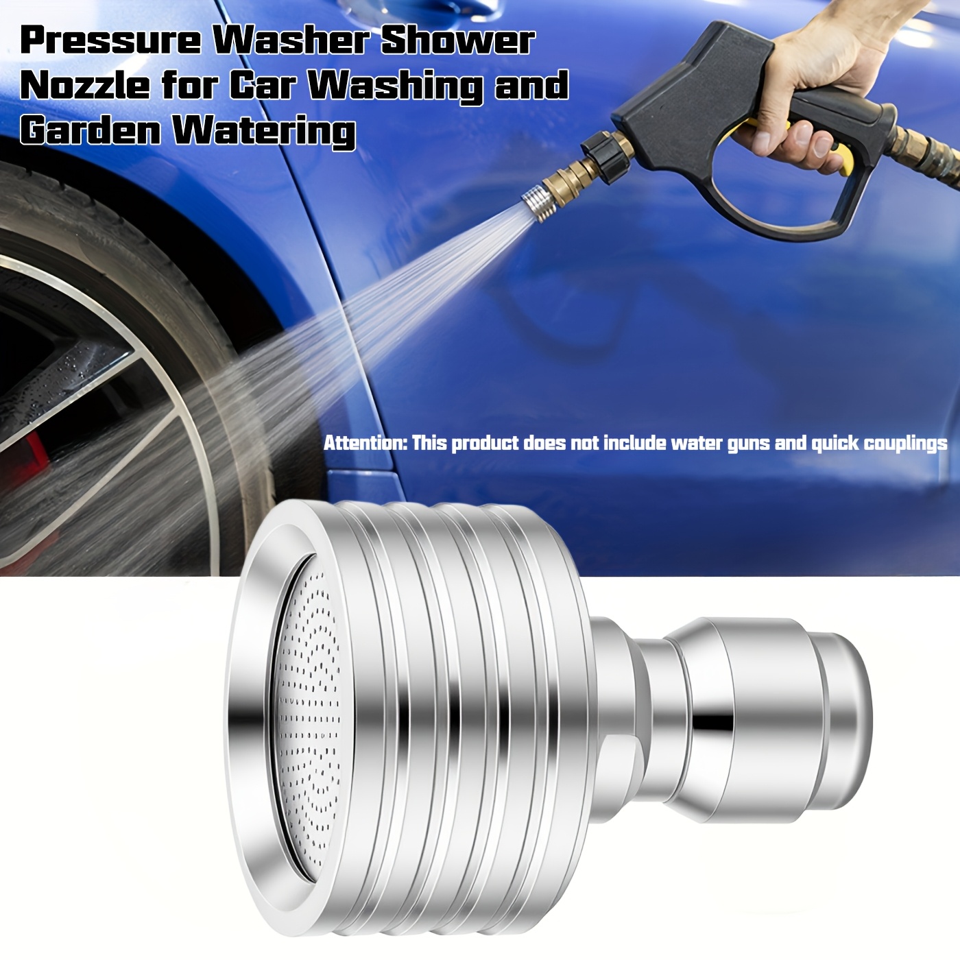Car Shampoo Ph - Hochdruck-Wasserpistole mit Anschluss, Waschdüse aus Edelstahl,