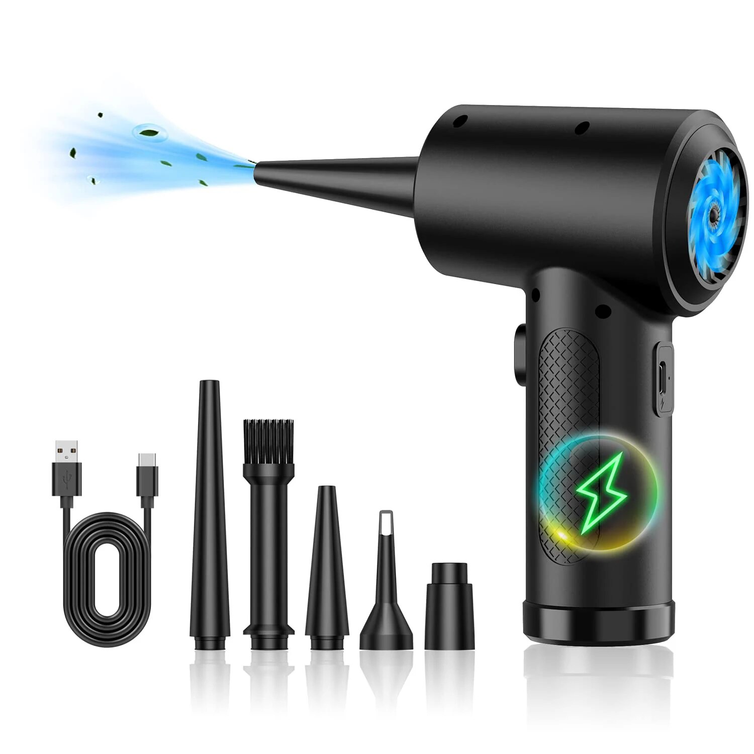 Dryer Car Blower - Druckluft-Staubwedel, elektrisch, wiederaufladbar, kabellos, Luftgebläse, Druckluft