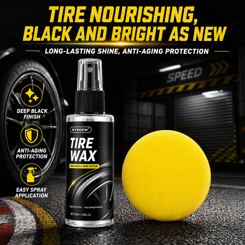 Tire Shine Spray Sealant - Reifenglanzspray, Langanhaltender Nassreifen-Dressing und -Restaurator, UV-Schutz