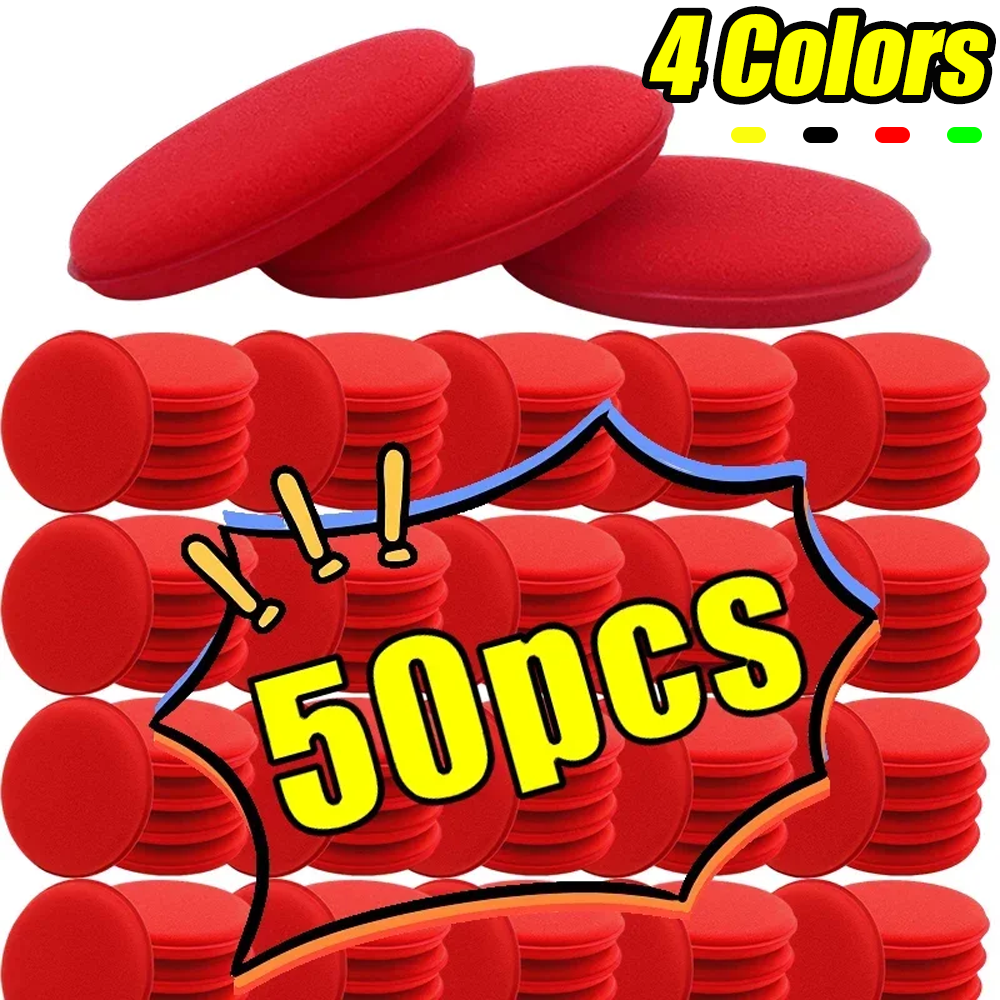 Wax Applicator Pad - 50 Stück Runde Auto-Wachs-Pads aus Ultra-Weichem
