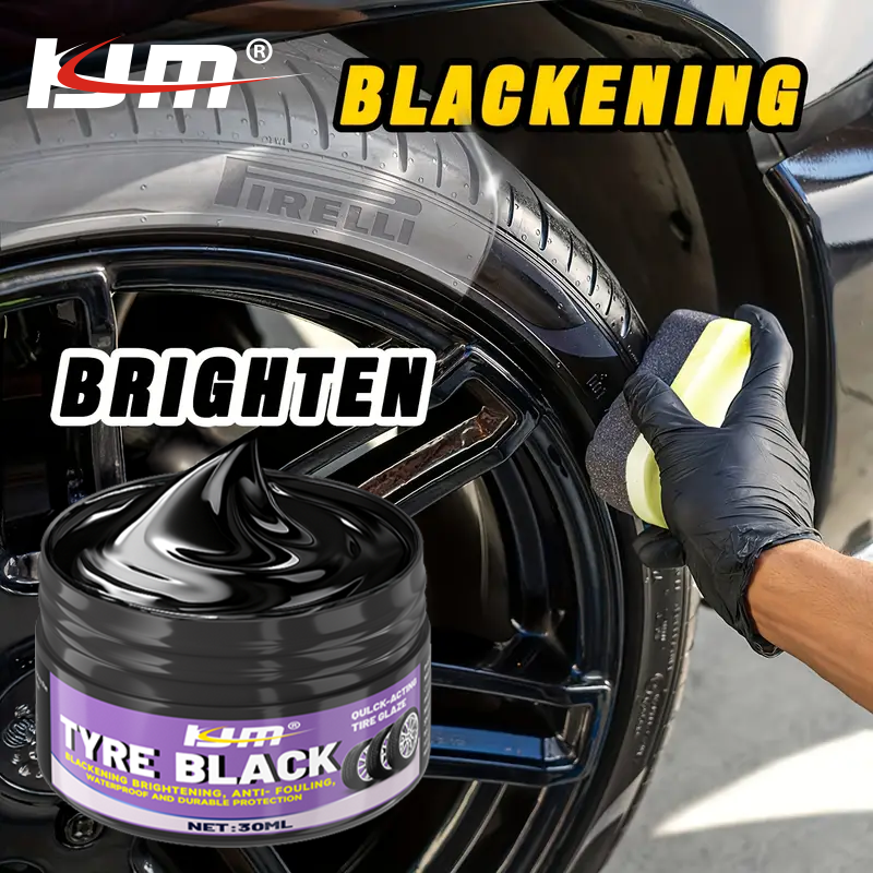 Trim Restorer Plastic - KJM 30ml Reifen-Schwarzglanz-Creme, Reifenpflege-Beschichtung für Auto-Kunststoff