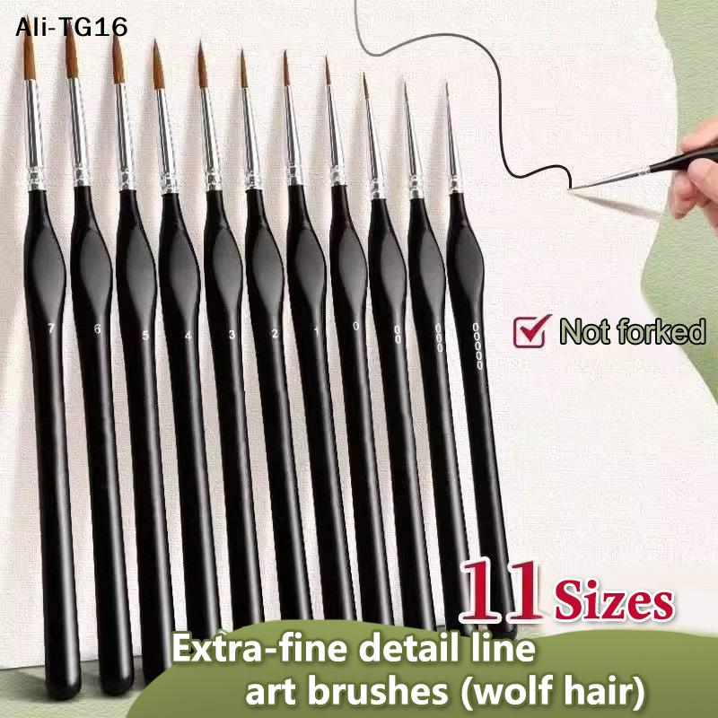 Detailing Brush Set - 【B11】11-teiliges Miniatur-Detailpinsel-Set mit Nylonborsten, Liner-Pinsel, Miniatur-Malpinsel,