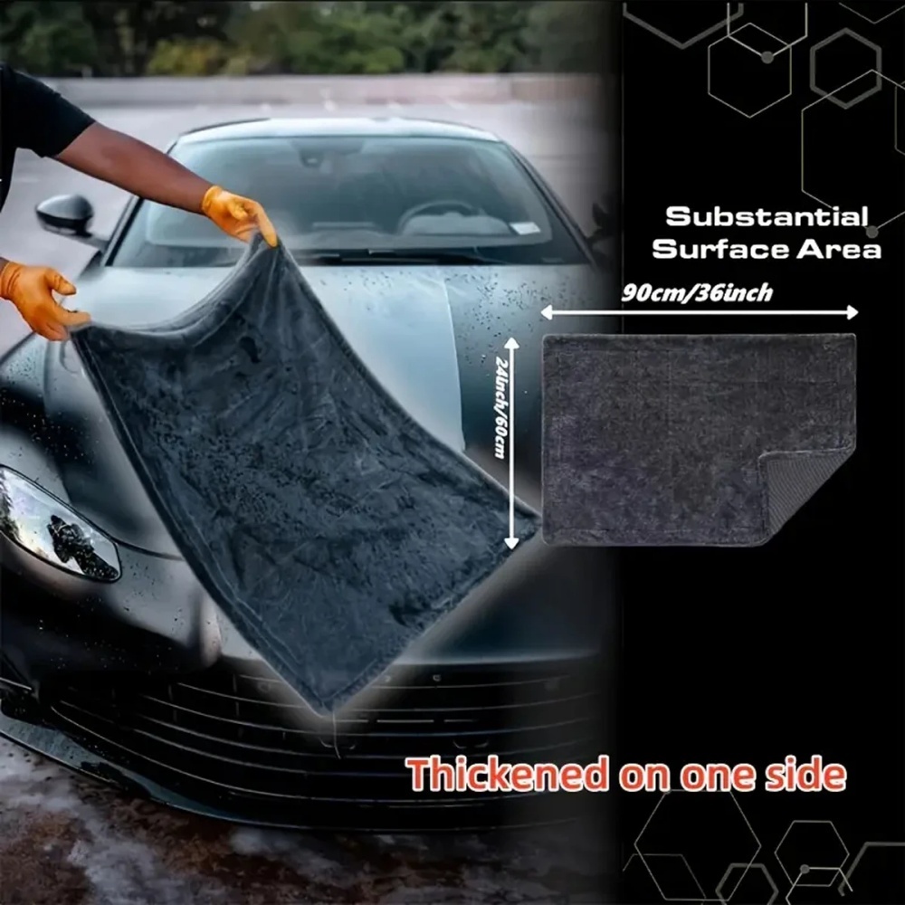 Microfiber Towel Detailing - Übergroßes Dunkelgraues Auto-Mikrofasertuch Stark Saugfähig Hocheffizientes
