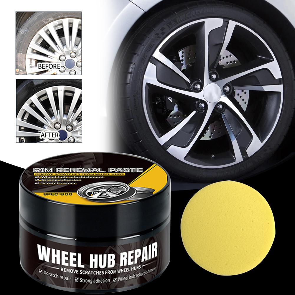 Wheel Cleaner Alloy - 1 Stück Auto-Felgen-Kratzer-Renovierungspaste, Reifen, Schwarz, Weiß,