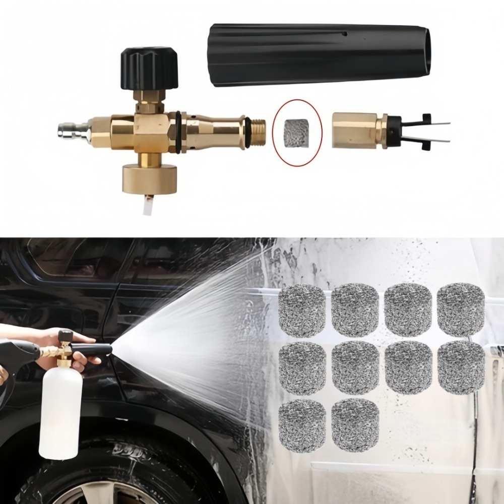 Foam Cannon Car Wash - 6er-Set Auto-Wasch-Schaumkanonenlanze mit hochdichtem Edelstahl-Netzfilter, 3,7g