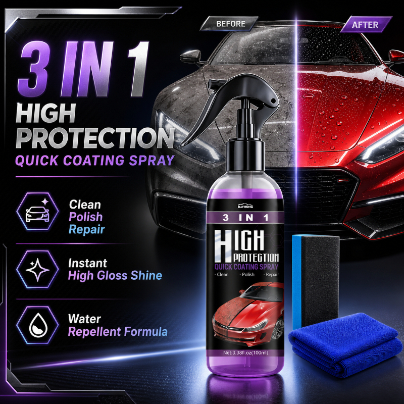 Car Wax Ceramic Coating - 3 IN 1 Auto-Keramikbeschichtungsspray, Nano-Kristall-Hydrophob-Schicht, hoher