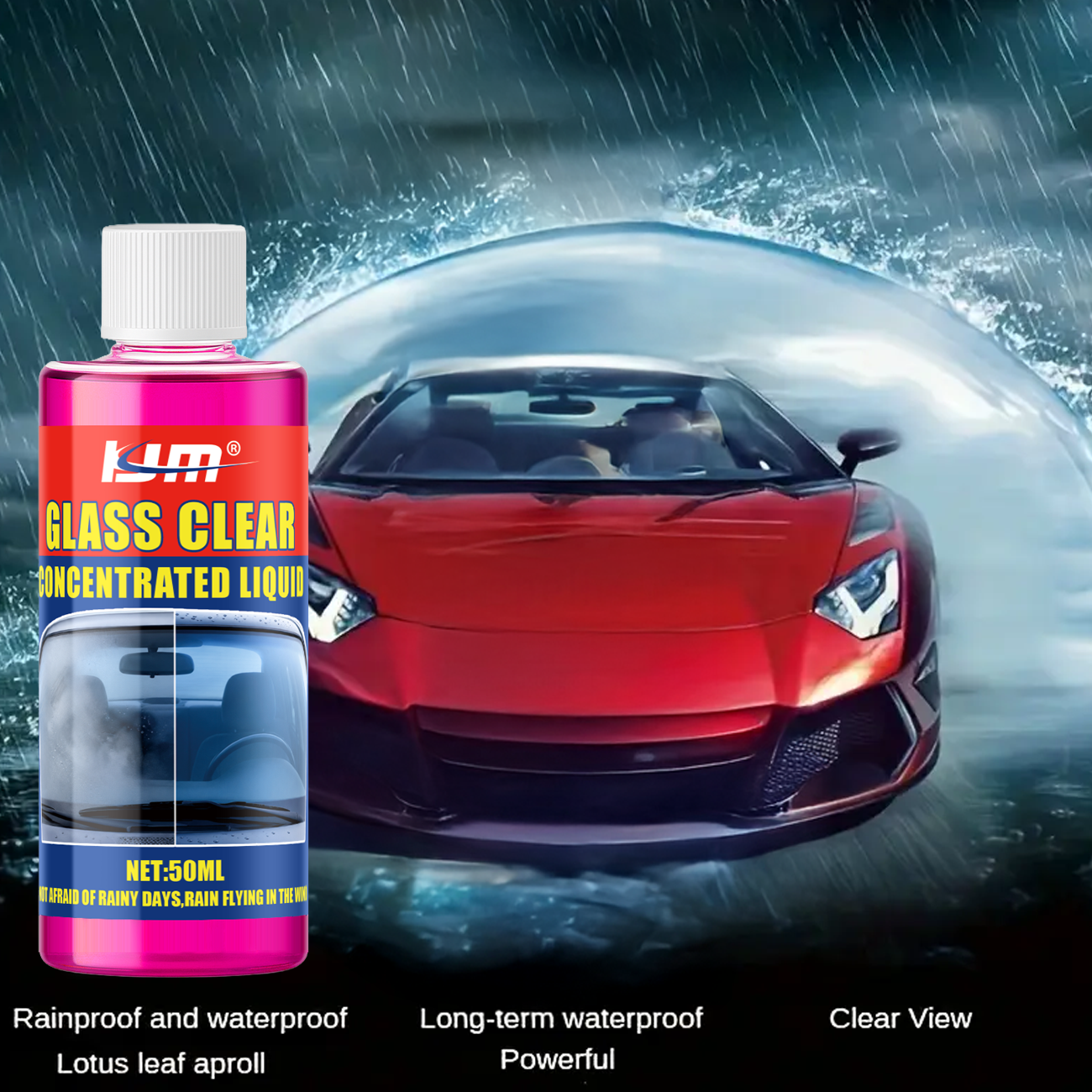 Glass Cleaner Streak - KJM Konzentrierter Autoglasreiniger Scheibenwaschflüssigkeit Additiv Streifenfreie