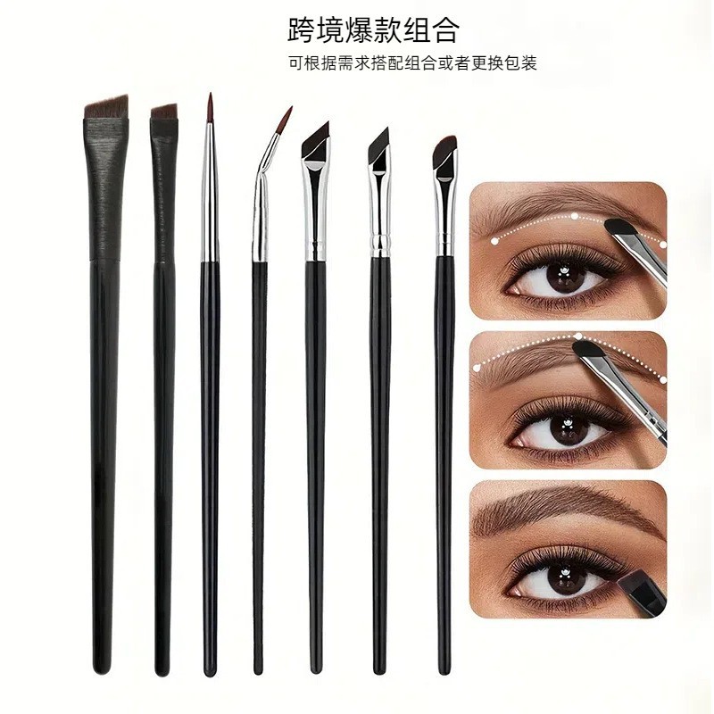 Detailing Brush Set - 8-teiliges Make-up-Pinsel-Set: Sichel-Eyeliner-Pinsel, schräger Detailpinsel, Lidschattenpinsel-Set