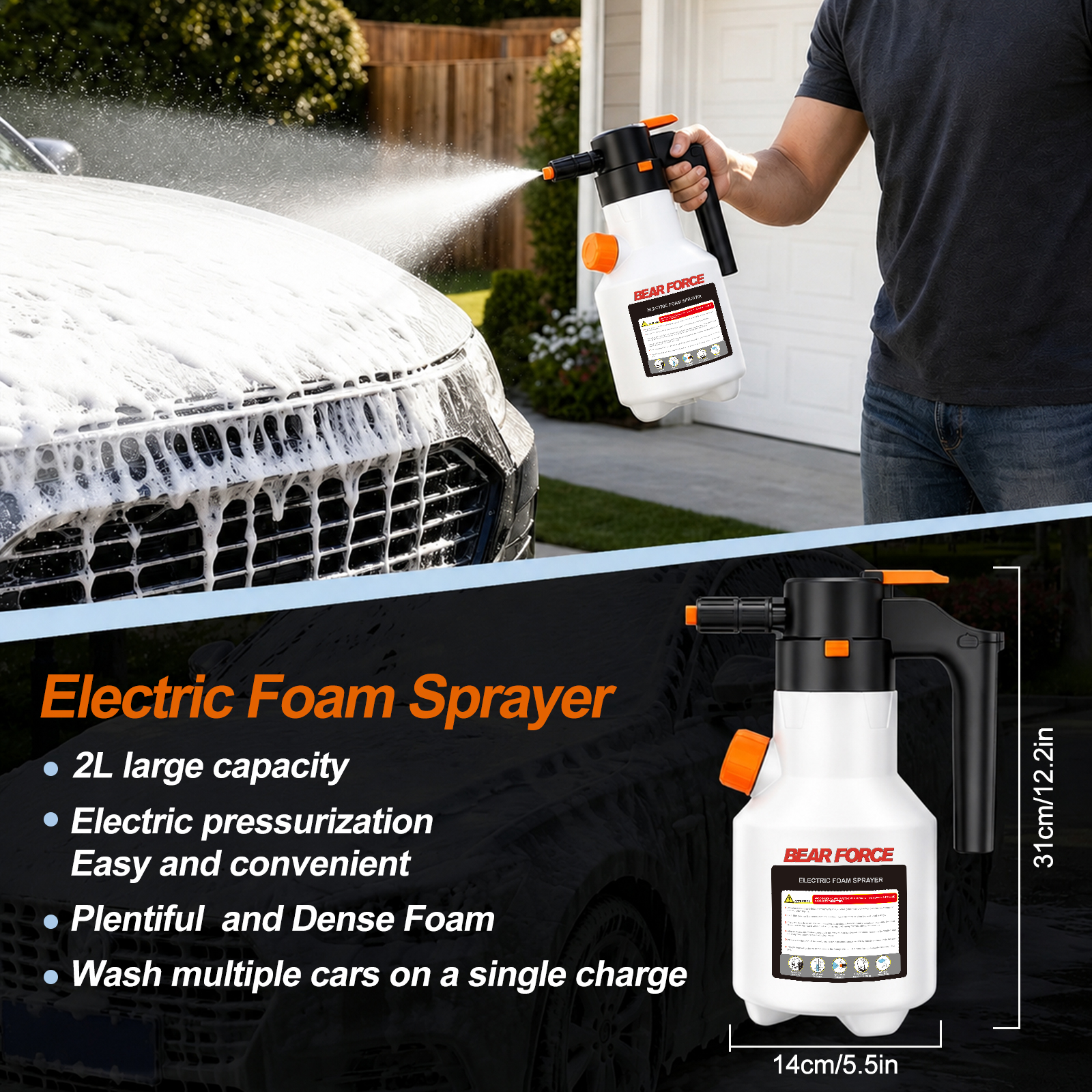 2L Elektrischer Schaumsprüher, – Foam Cannon Car Wash Bewertung und Preis